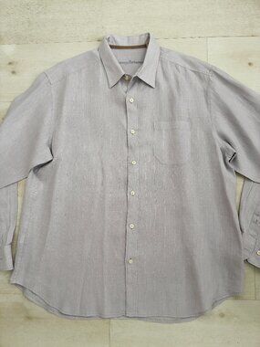 Tommy Bahama "Paradise Breezer" Men’s Lavender 100% Linen LS Shirt Size XL